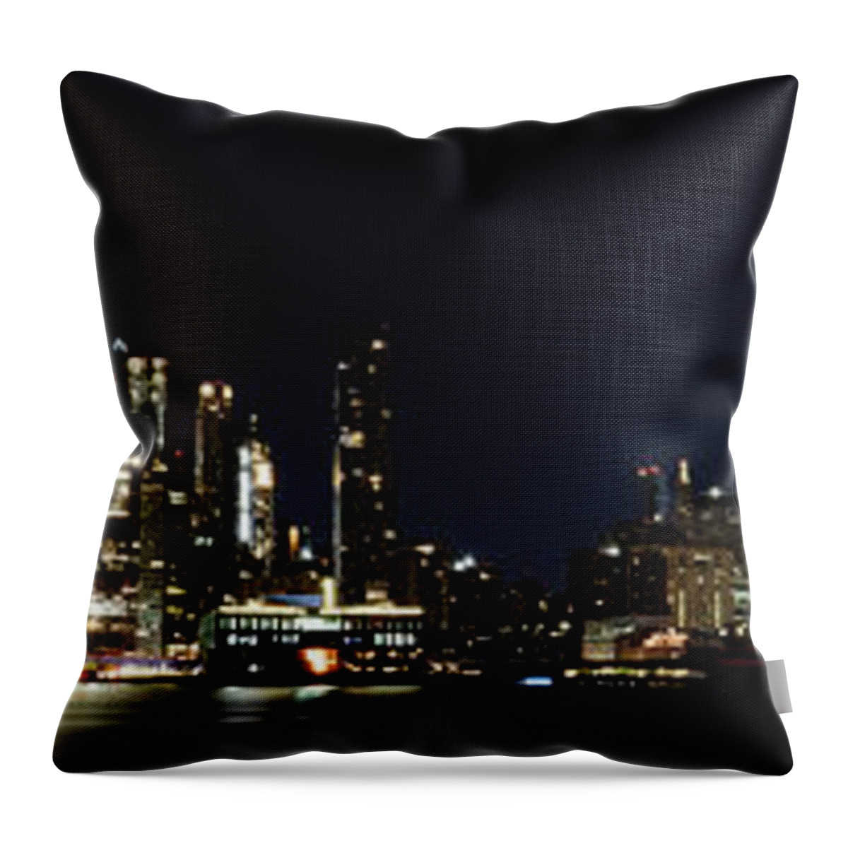 Cityscape Throw Pillow featuring the photograph NYC Panorama by Marlo Horne