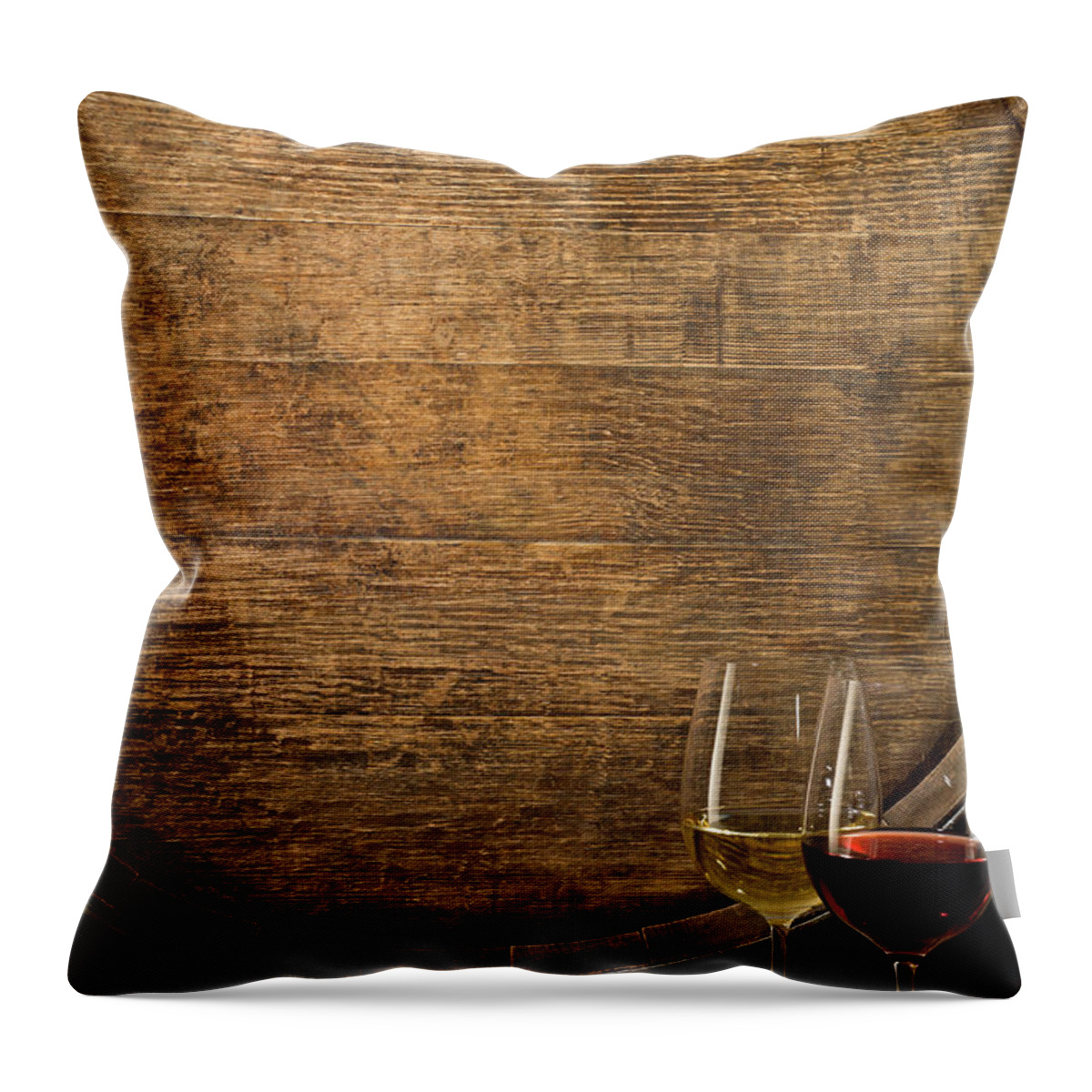 Alcohol Throw Pillow featuring the photograph Oak Wine Barrel by Markswallow