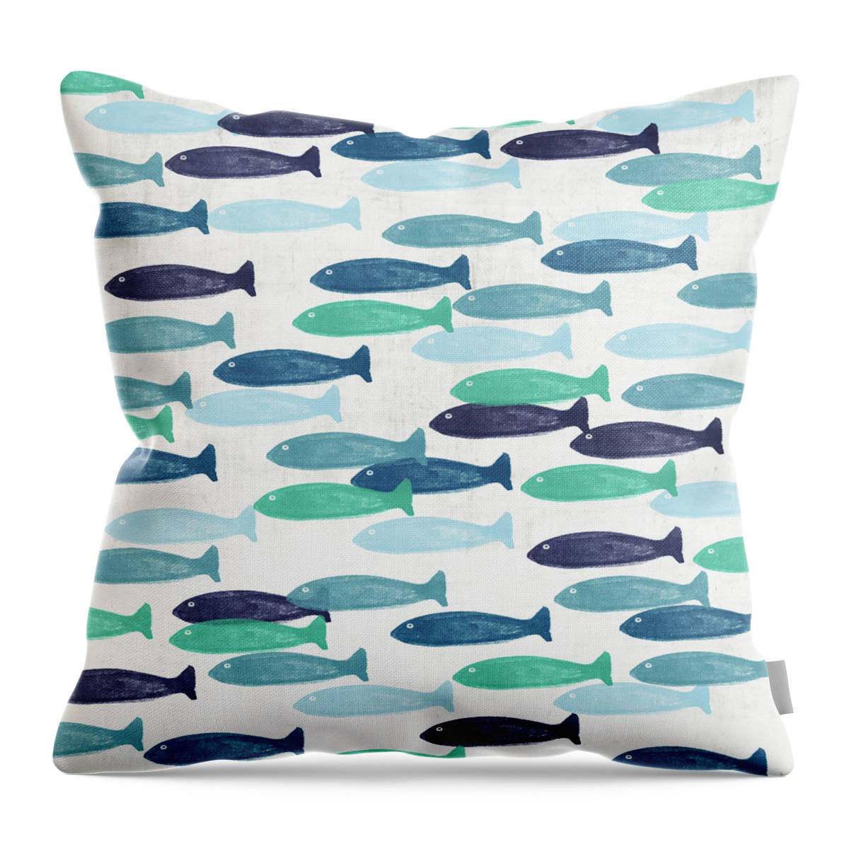 Fish Throw Pillow featuring the mixed media Ocean Fish- Art by Linda Woods by Linda Woods