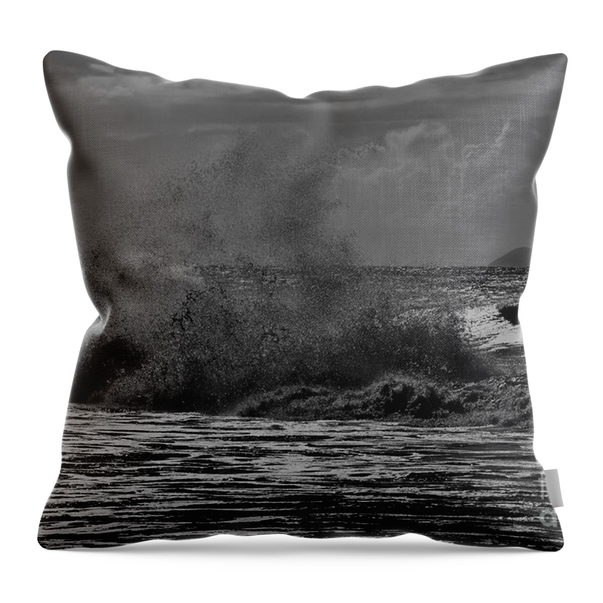 Nihau Throw Pillow featuring the photograph Ocean Spirits by Lehua Island by Debra Banks