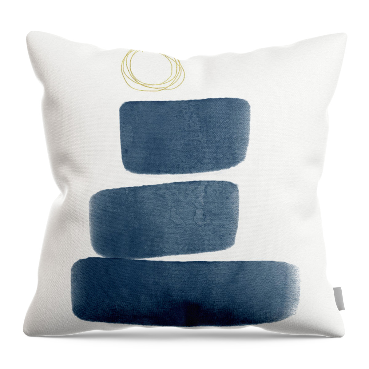 Abstract Throw Pillow featuring the mixed media Ocean Zen 3- Art by Linda Woods by Linda Woods