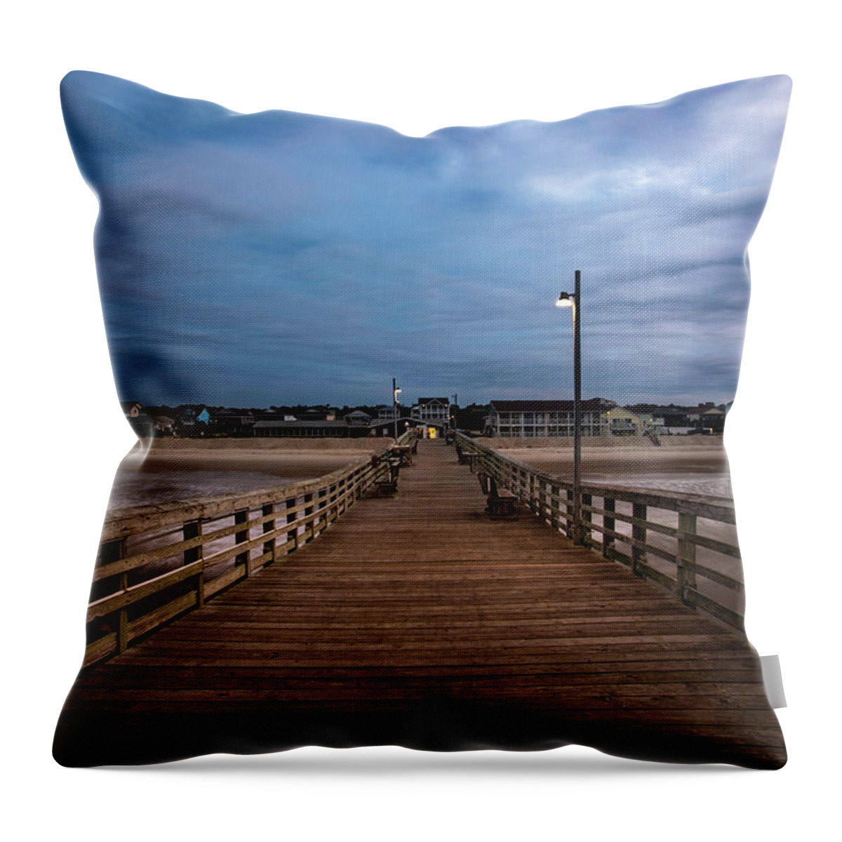 Oak Island Throw Pillow featuring the photograph Oceancrest by Nick Noble