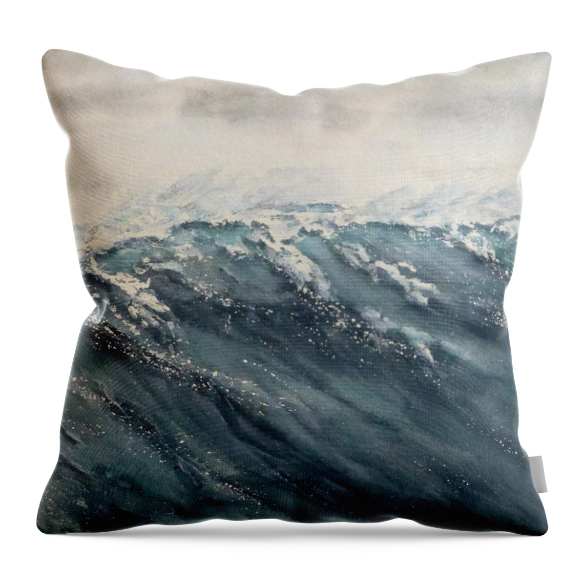 Ocean Throw Pillow featuring the painting Ocean's Wave by Kelly Mills