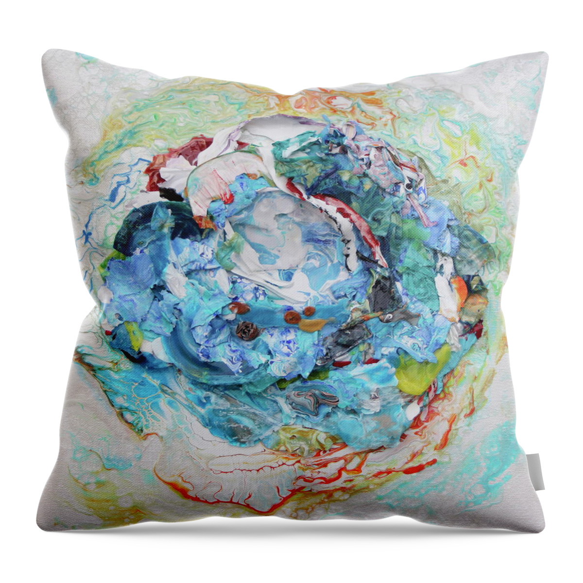 3d Throw Pillow featuring the painting Octopus' Garden 2 by Madeleine Arnett