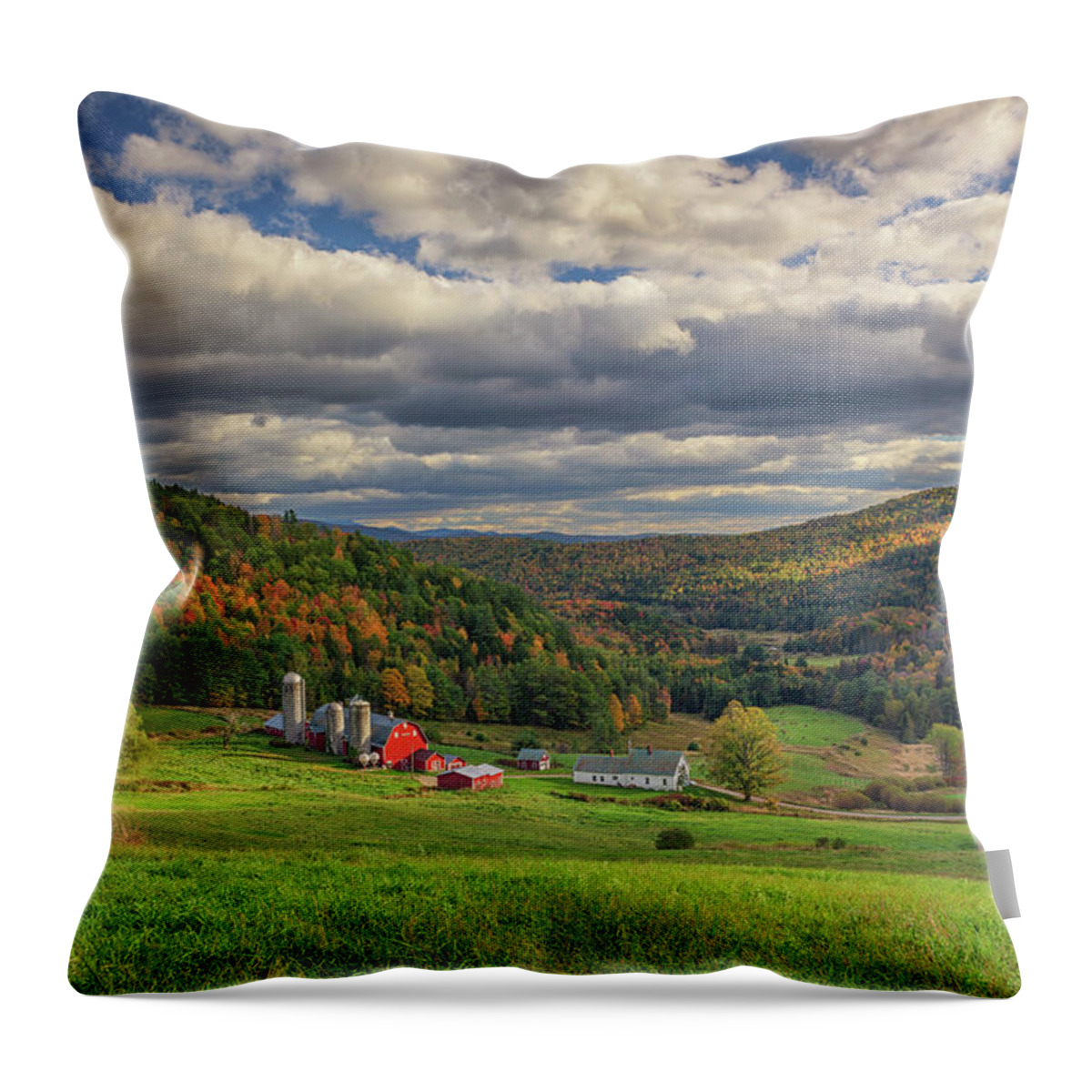 Hillside Acres Farm Throw Pillow featuring the photograph October Afternoon at Hillside Acres by Kristen Wilkinson