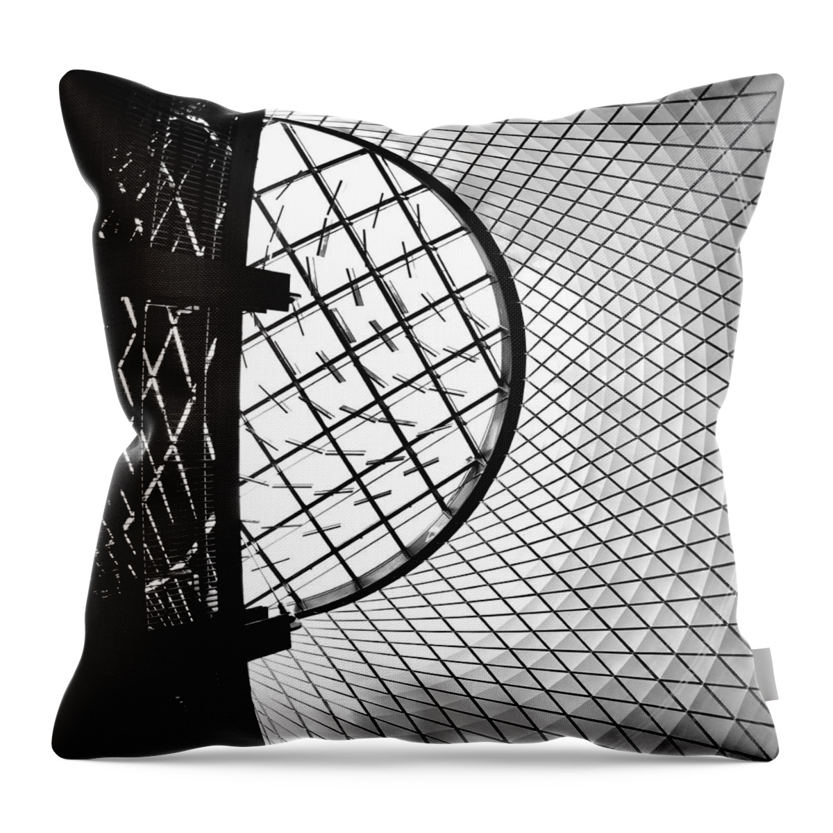 Patterns Throw Pillow featuring the photograph Oculus and Sky Reflector Net by Steve Ember