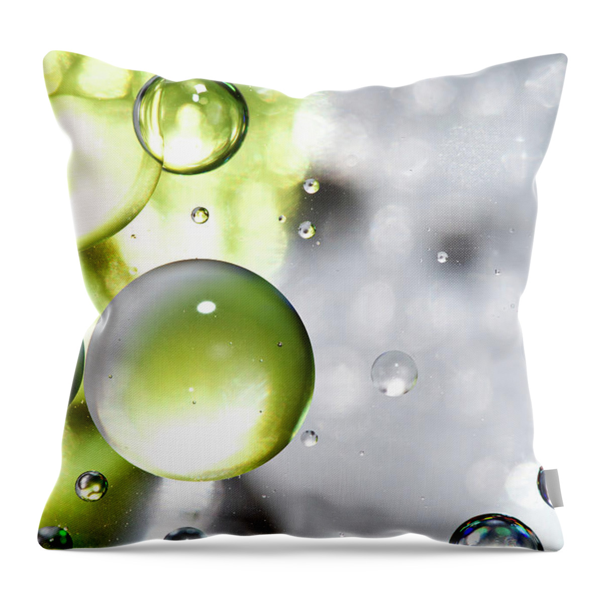 Mixing Throw Pillow featuring the photograph Oil Spheres by Dovate