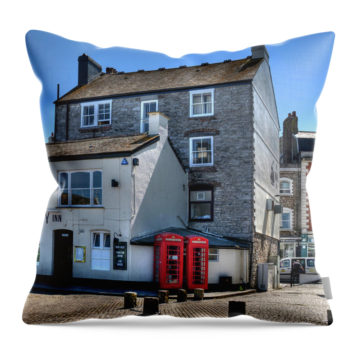 Barbican Throw Pillow featuring the photograph Old Barbican House by Doug Matthews