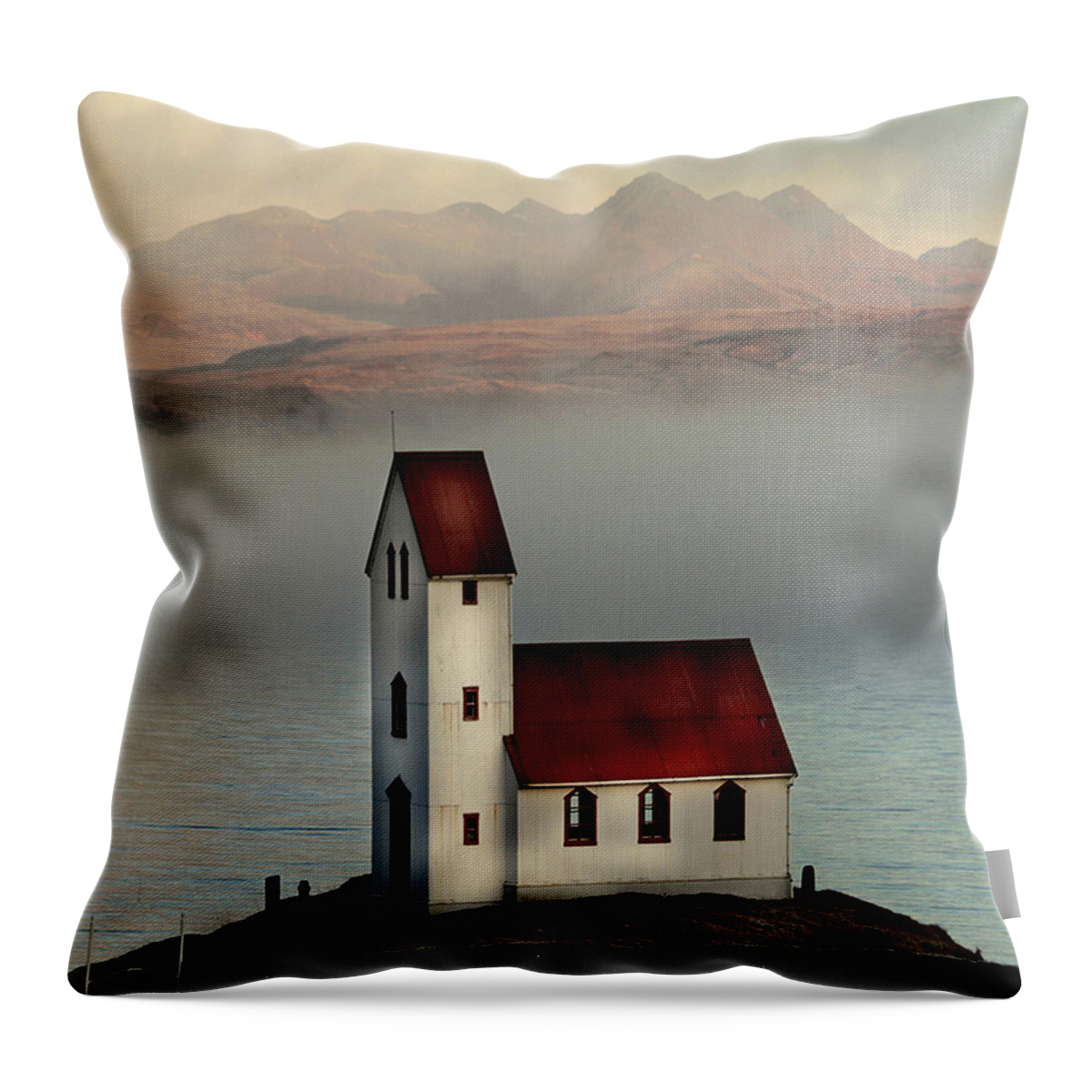 Standing Water Throw Pillow featuring the photograph Old Church by Sverrir Thorolfsson Iceland