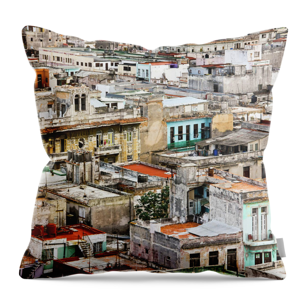 Tranquility Throw Pillow featuring the photograph Old Havana In Cuba by Gerardo Ricardo López