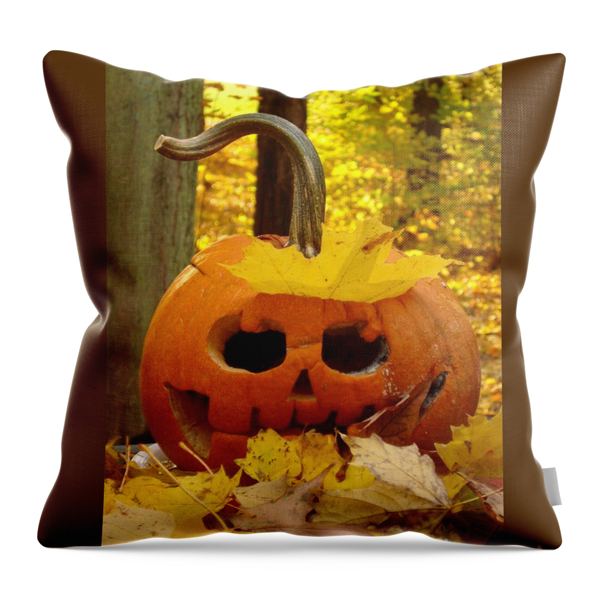 Pumpkin Throw Pillow featuring the photograph Old Jack by Patricia Overmoyer