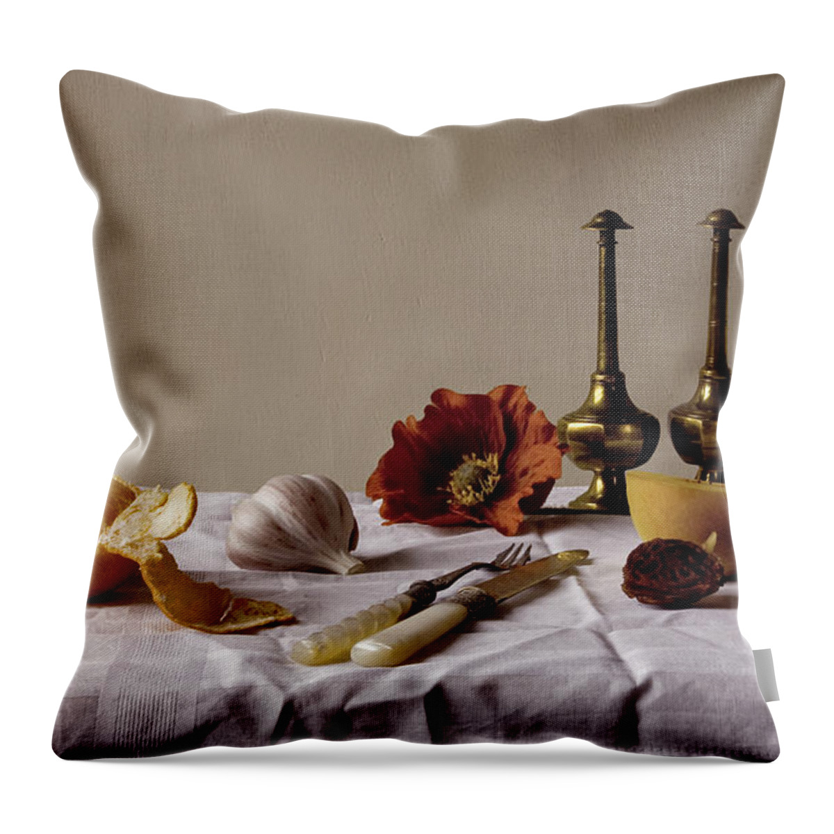 Orange Throw Pillow featuring the photograph Old Kitchen Still Life by Pch