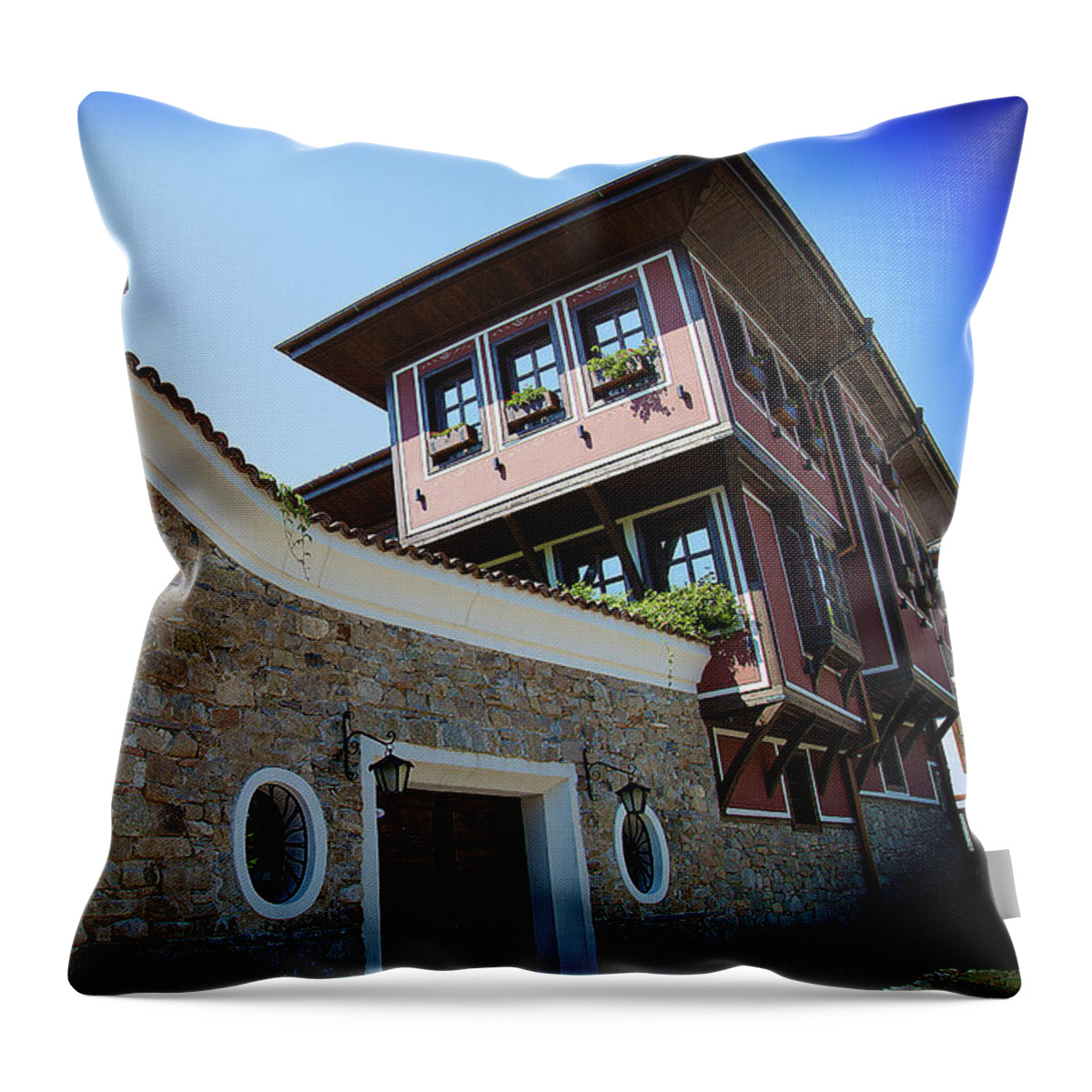 Plovdiv Throw Pillow featuring the photograph Old Town Plovdiv by Milena Ilieva