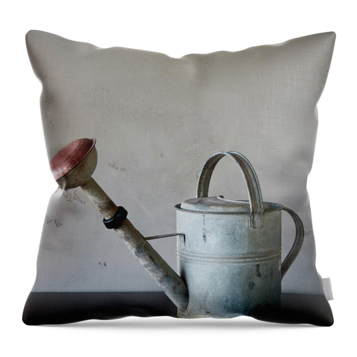 California Throw Pillow featuring the photograph Old Watering Can by Hilary Brodey