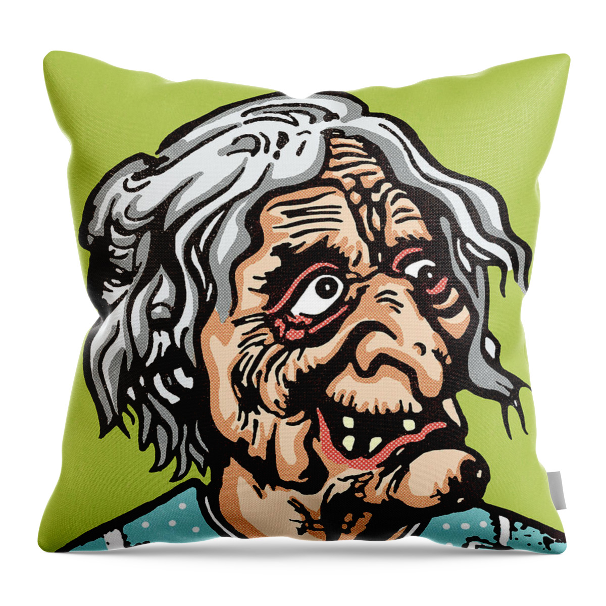 Age Throw Pillow featuring the drawing Old woman by CSA Images