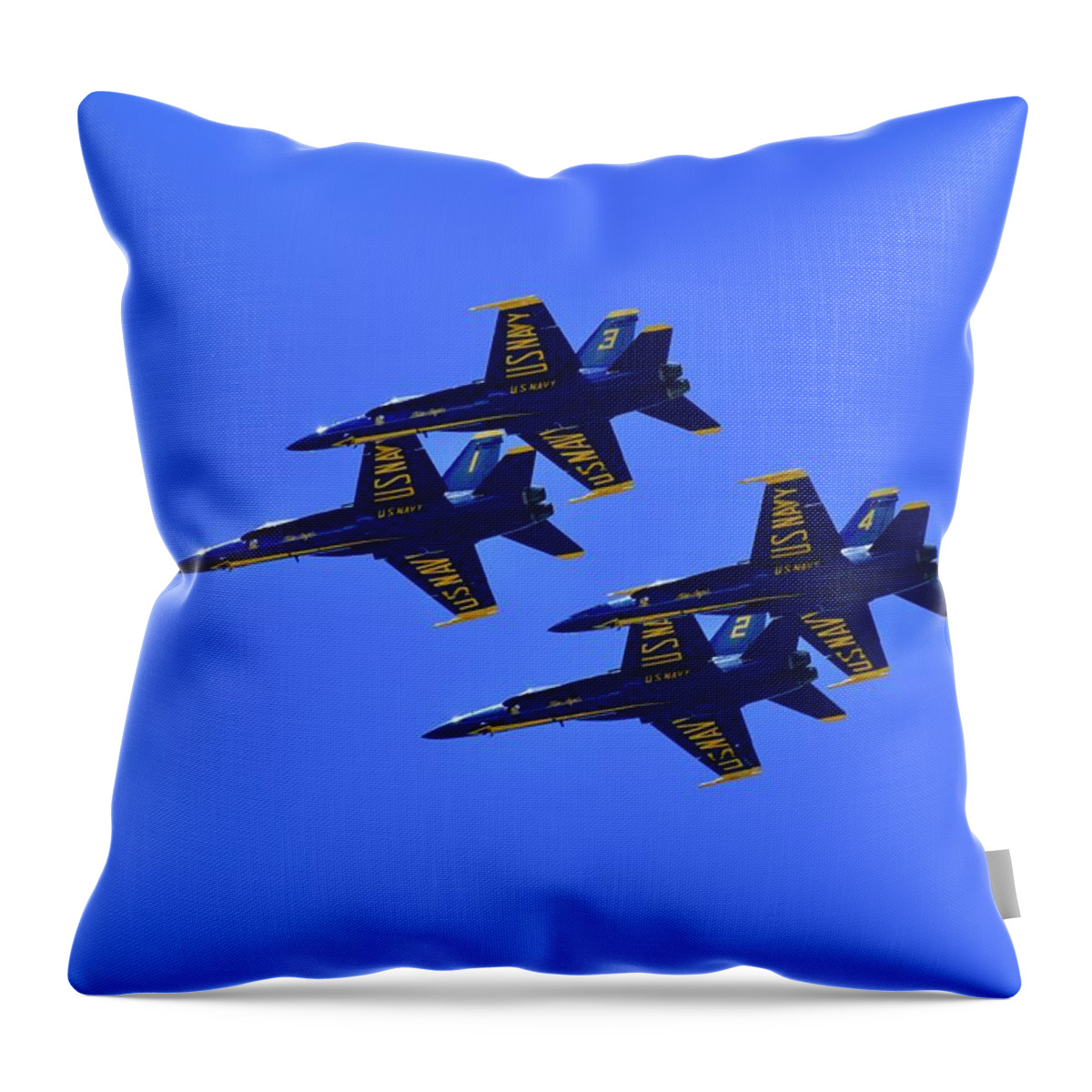 U.s. Navy Blue Angels Throw Pillow featuring the photograph On a Clear Day No. 5 by Debra Grace Addison