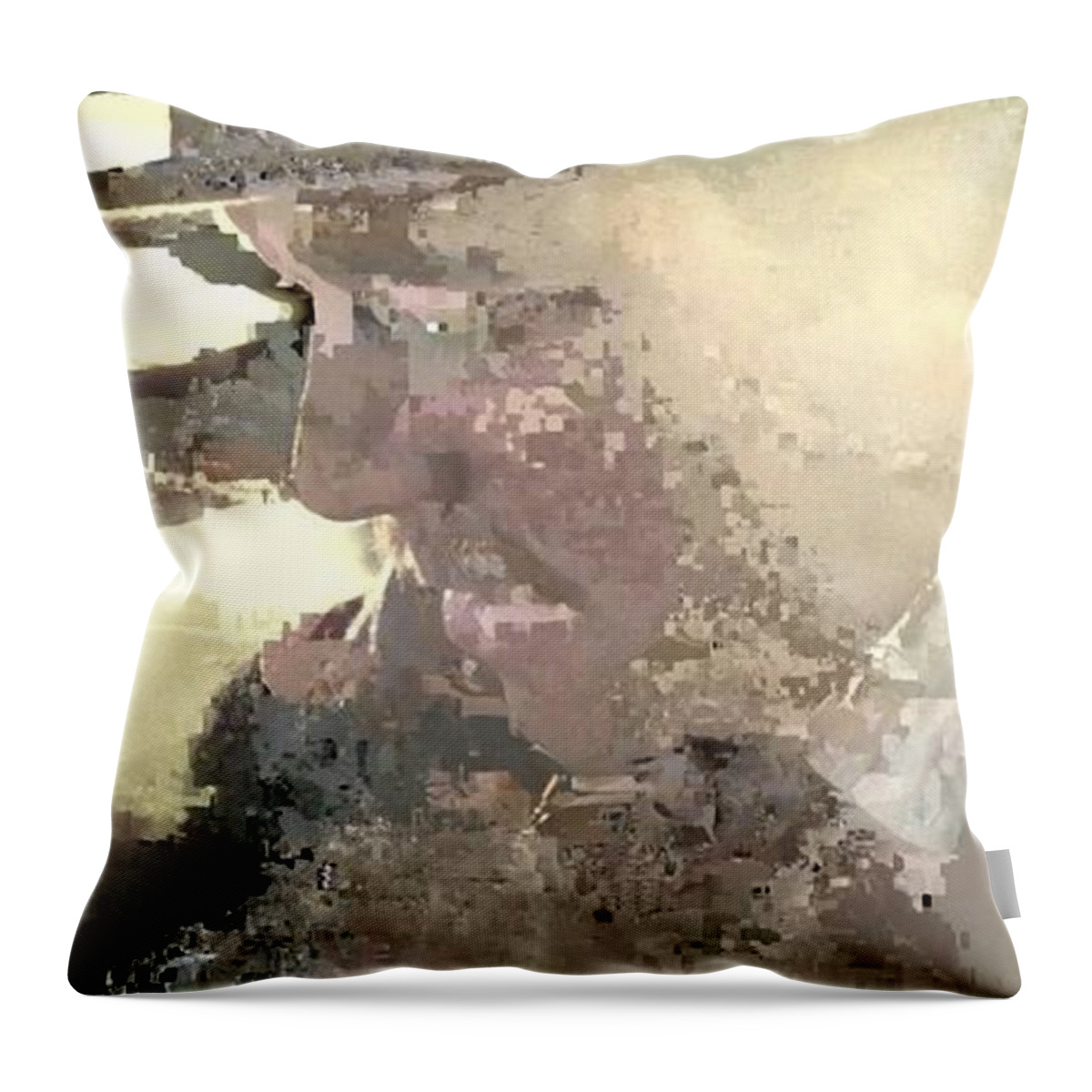 Surrealism Throw Pillow featuring the painting On Scrisces by Archangelus Gallery