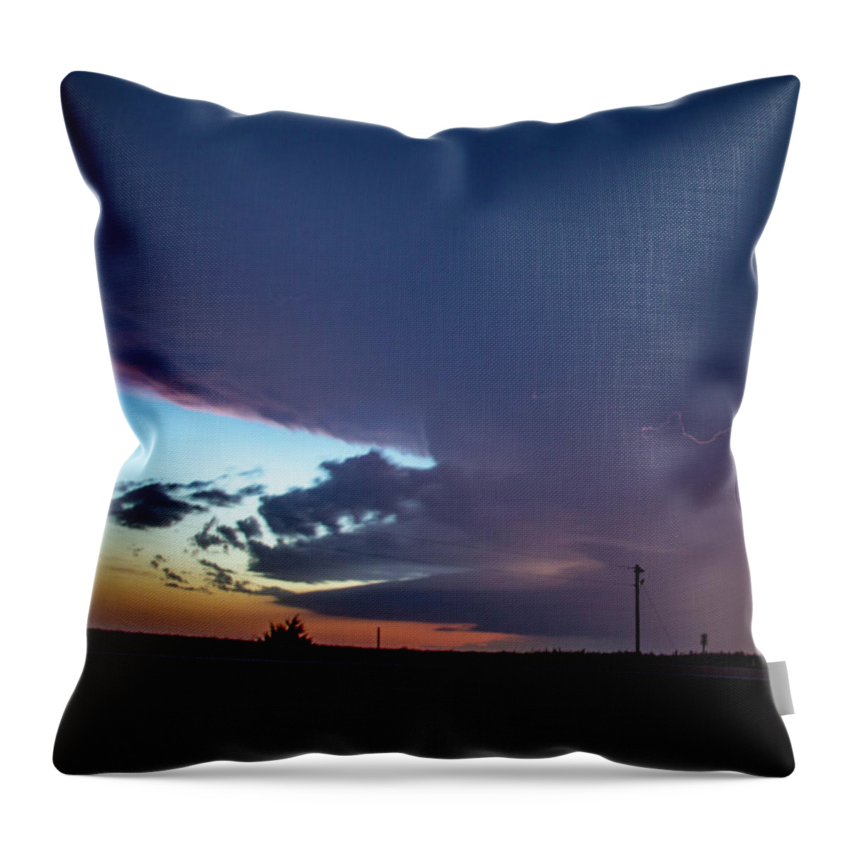 Nebraskasc Throw Pillow featuring the photograph One Last Storm Chase of 2019 016 by Dale Kaminski