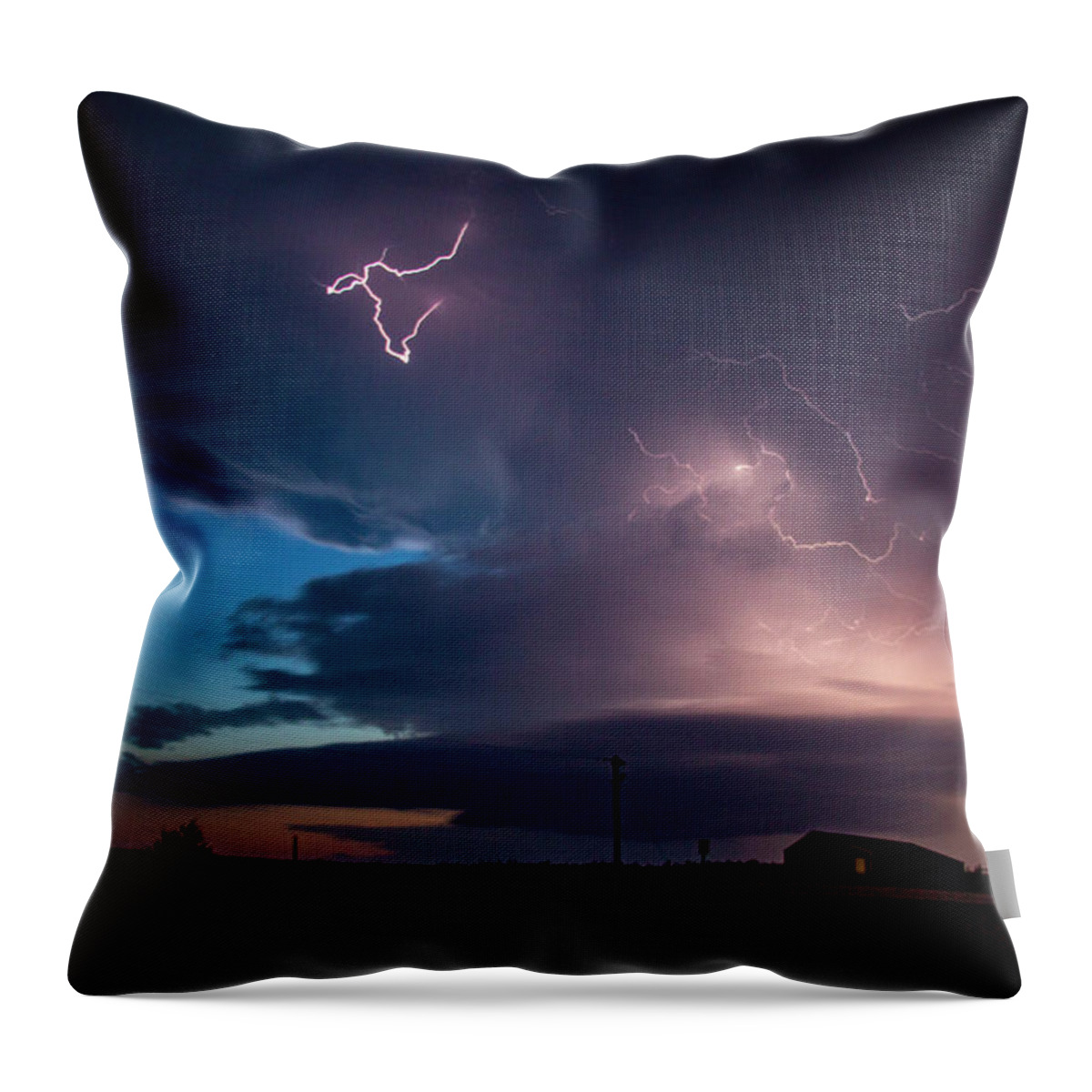 Nebraskasc Throw Pillow featuring the photograph One Last Storm Chase of 2019 036 by Dale Kaminski