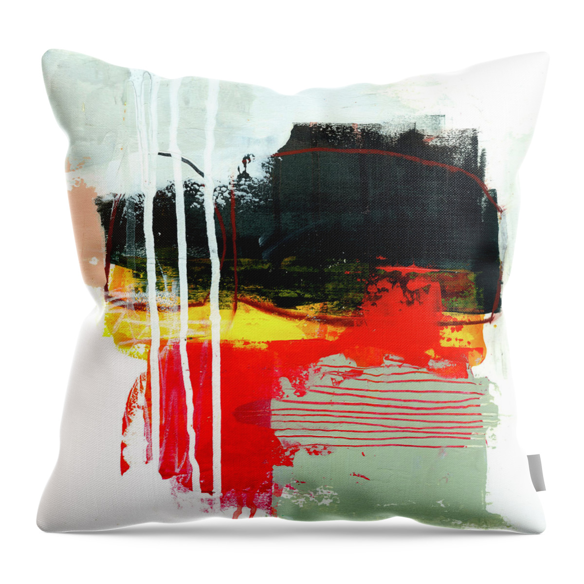 Abstract Art Throw Pillow featuring the painting One of These Days #4 by Jane Davies