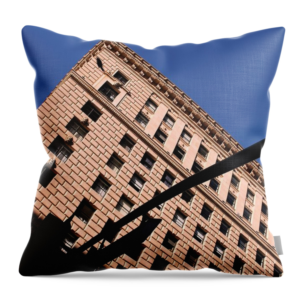 City Throw Pillow featuring the photograph One Way Golden Architecture by Matt Quest