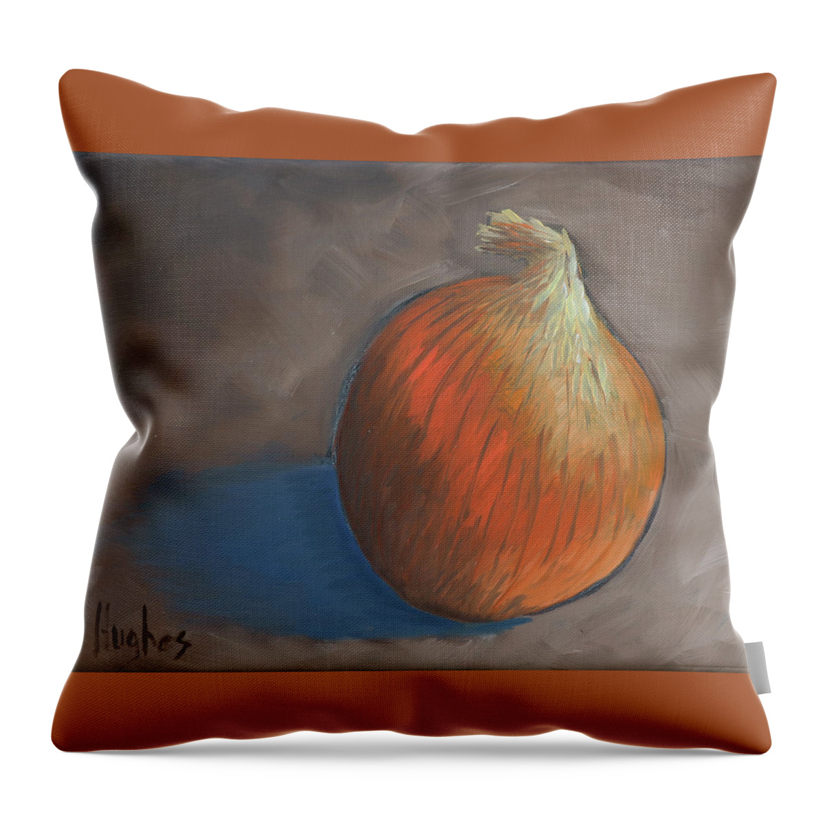 Onion Throw Pillow featuring the painting Onion by Kevin Hughes