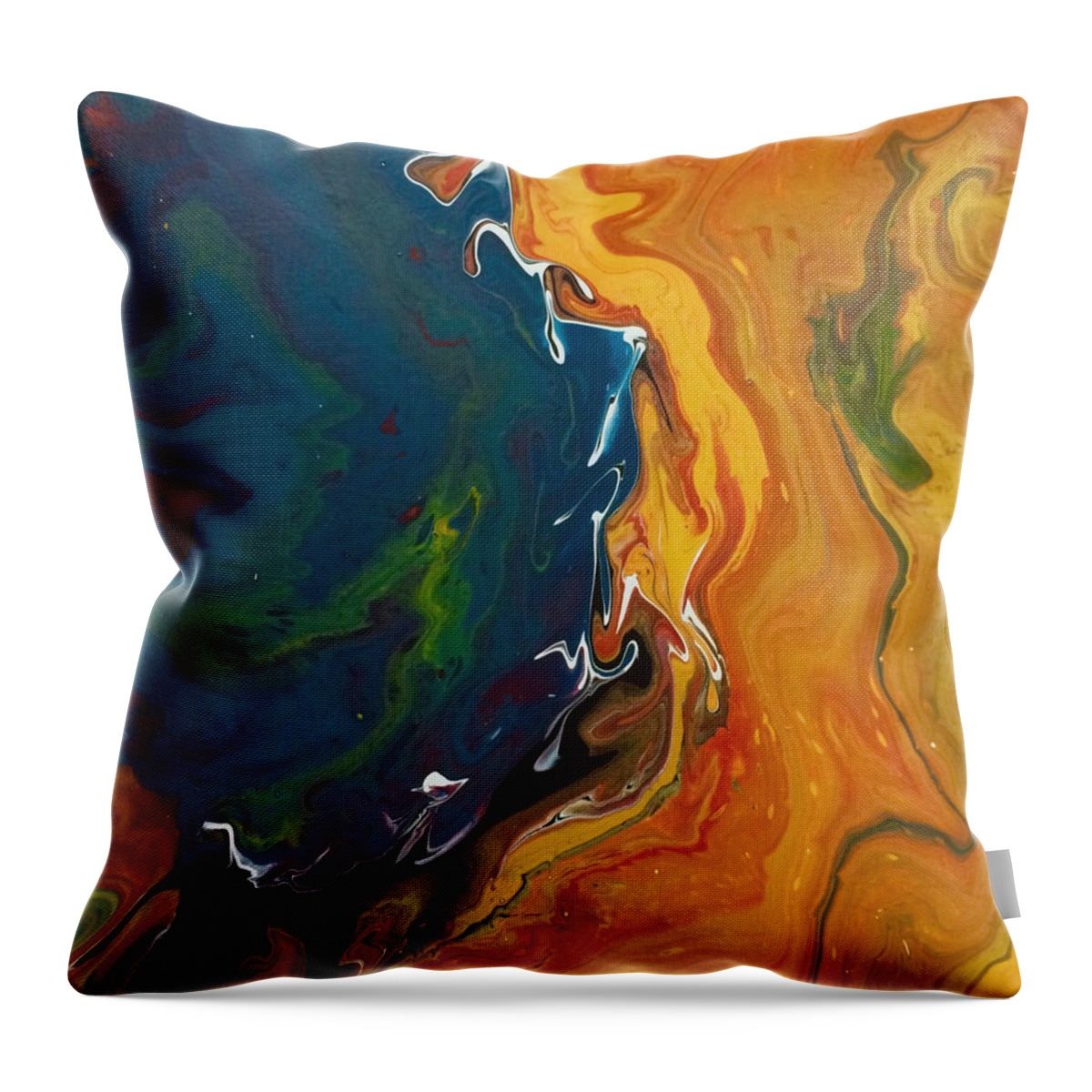 Abstract Throw Pillow featuring the painting Opposing Views 1 by Lon Chaffin