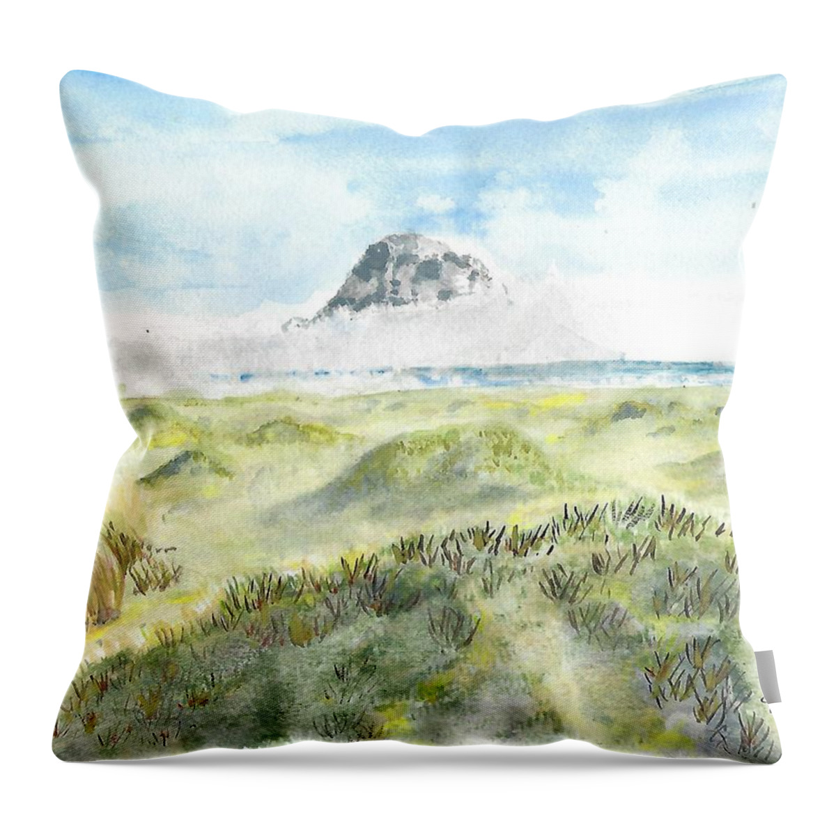 Oregon Throw Pillow featuring the painting Oregon Coast by Claudette Carlton