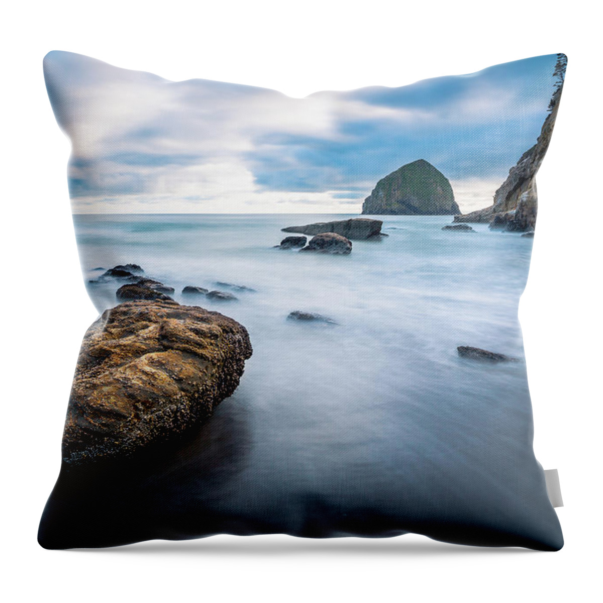 Oregon Throw Pillow featuring the photograph Oregon Coast by Nicole Young