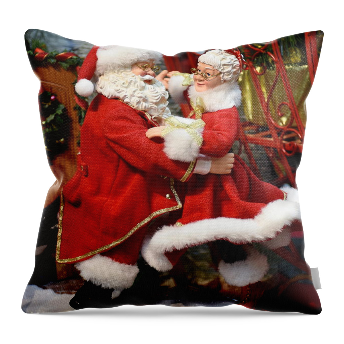 Santa Christmas Ornament Ornament Throw Pillow featuring the photograph Ornament 299 by Joyce StJames
