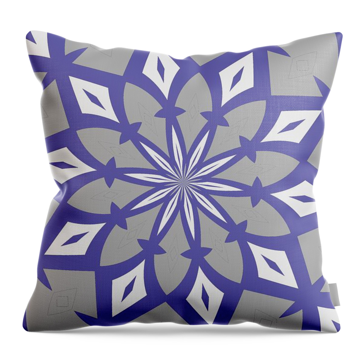 Grey Throw Pillow featuring the painting Ornament Number 12 by Alex Caminker