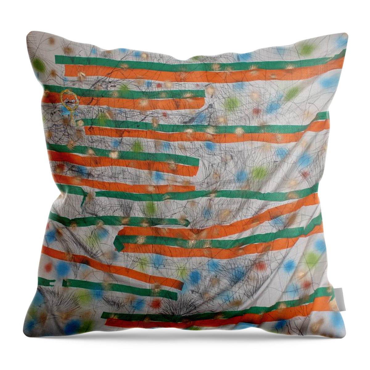 Jesus Throw Pillow featuring the painting Our Lady Of India by Gloria Ssali