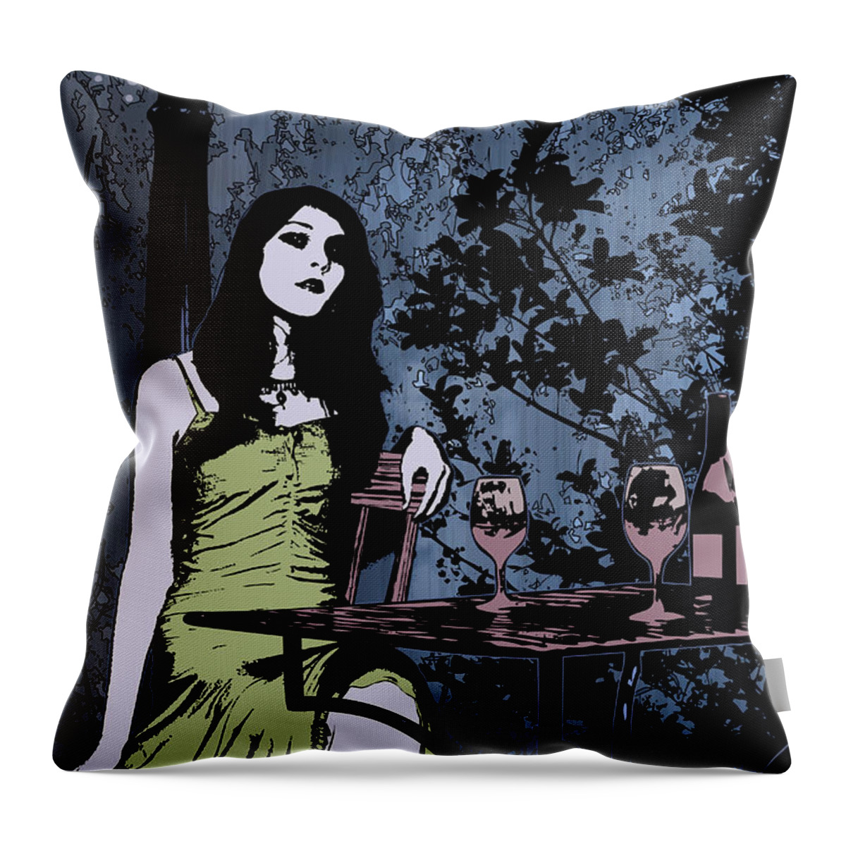 Jason Casteel Throw Pillow featuring the digital art Out At Night by Jason Casteel