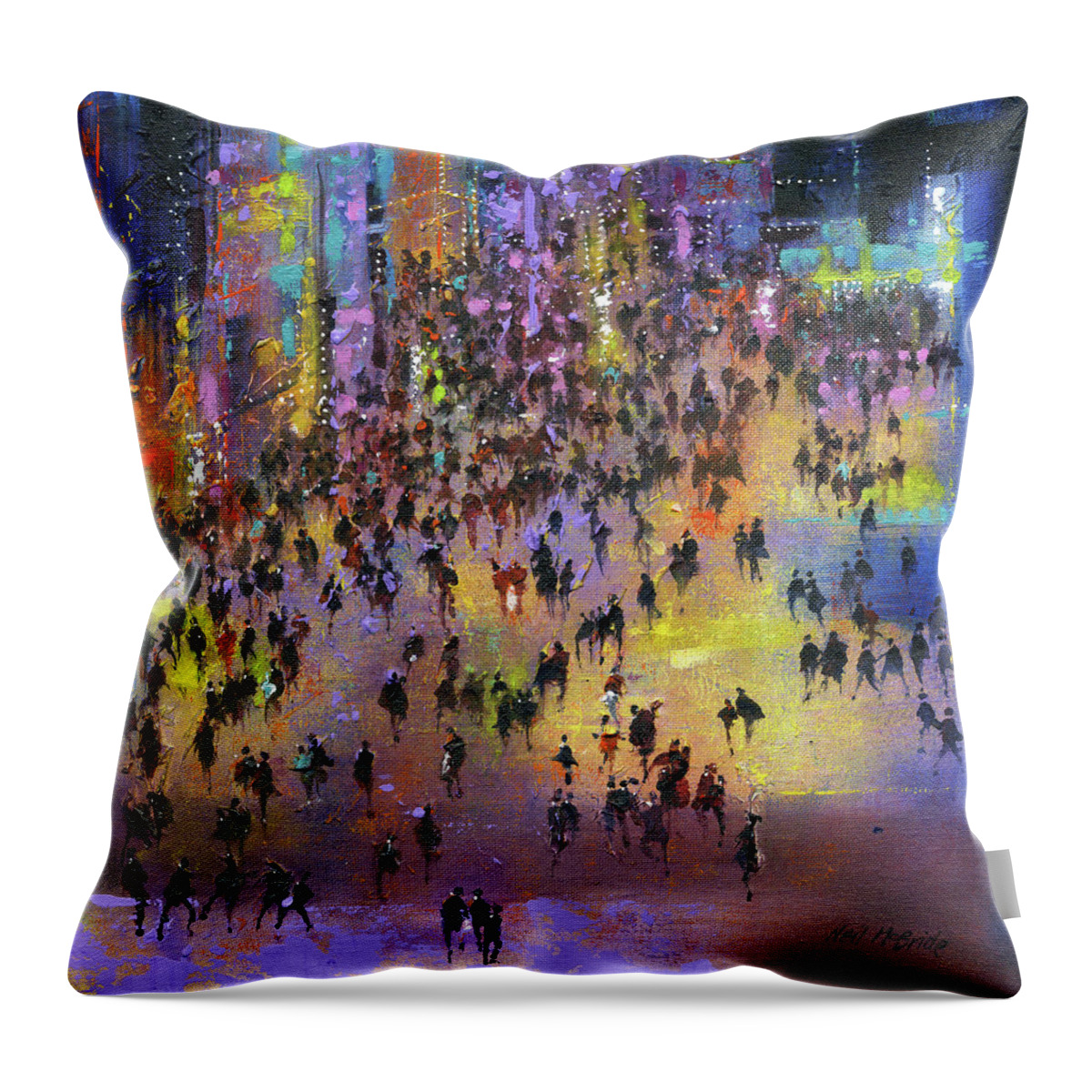 Town Throw Pillow featuring the painting Out on the Town by Neil McBride