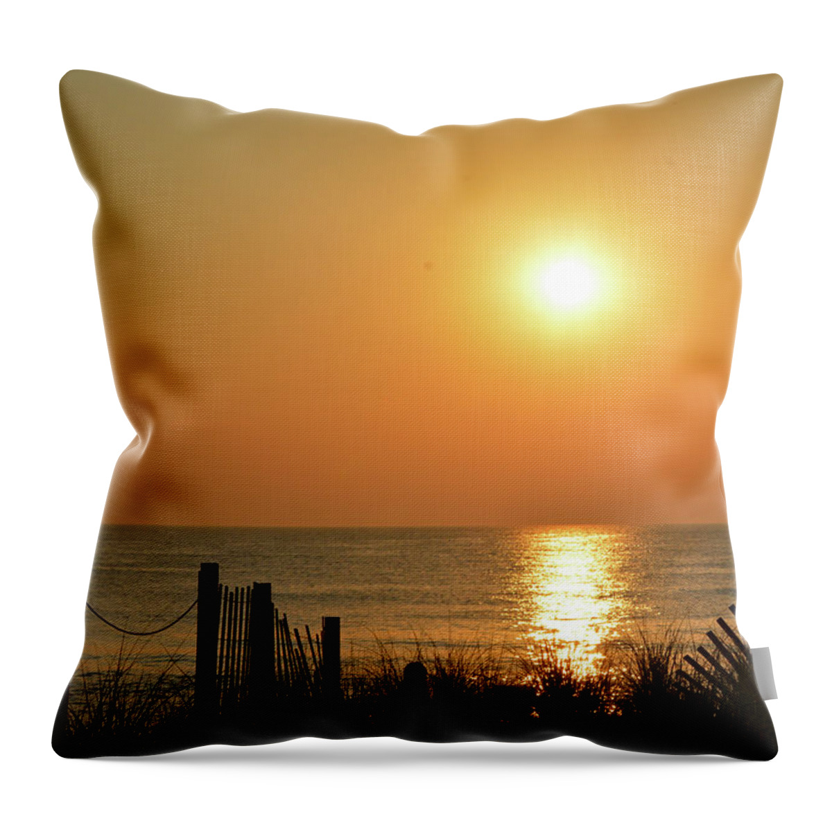 Outer Banks Sunrise Throw Pillow featuring the photograph Outer Banks Sunrise by Jimmie Bartlett