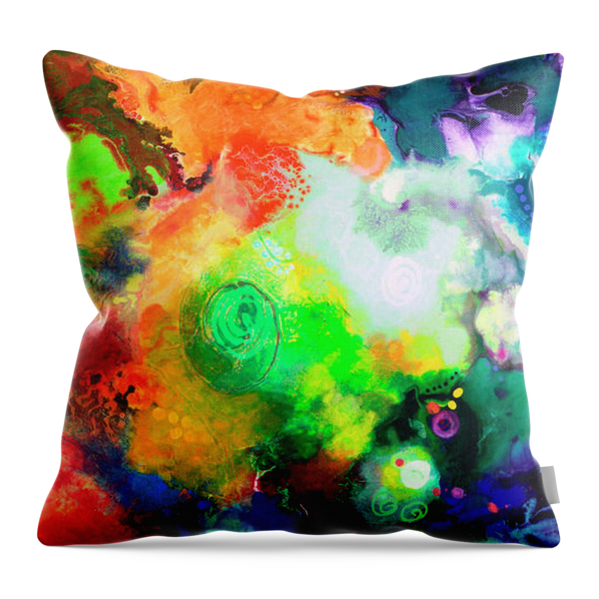 Abstract Throw Pillow featuring the painting Outward Bound by Sally Trace