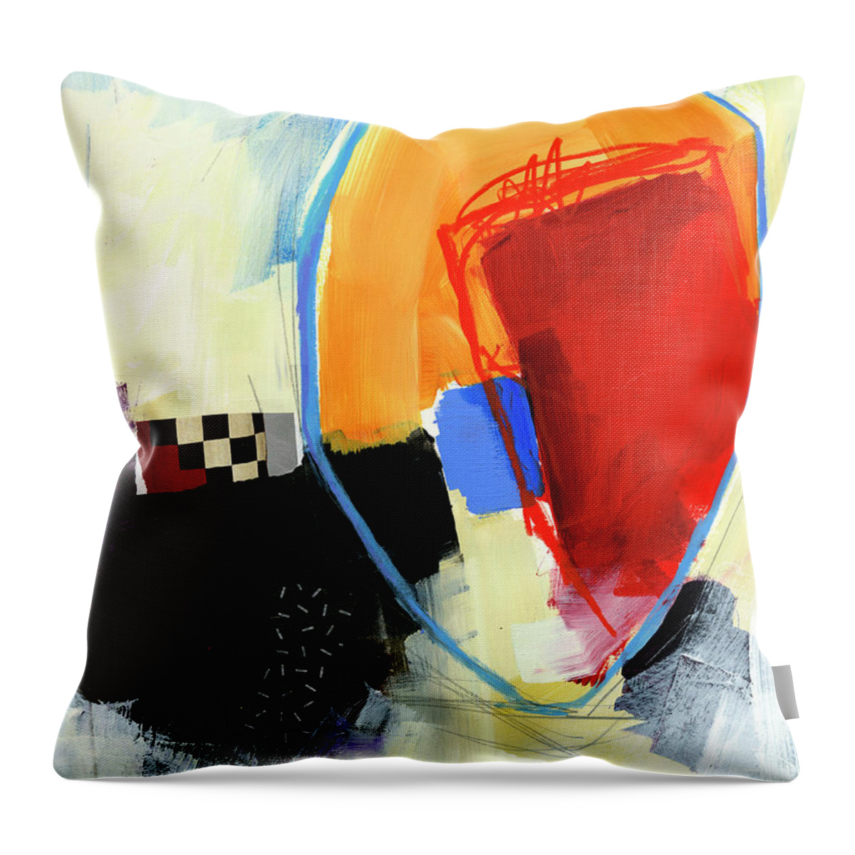 Abstract Art Throw Pillow featuring the painting Summers Edge #4 by Jane Davies