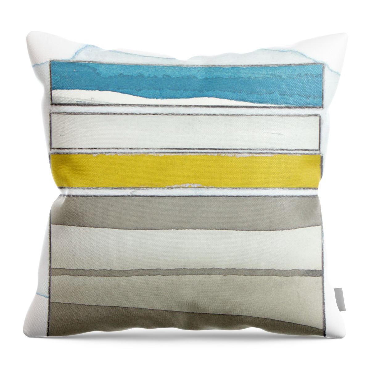 Abstract Throw Pillow featuring the painting Pacific Horizon I by Rob Delamater