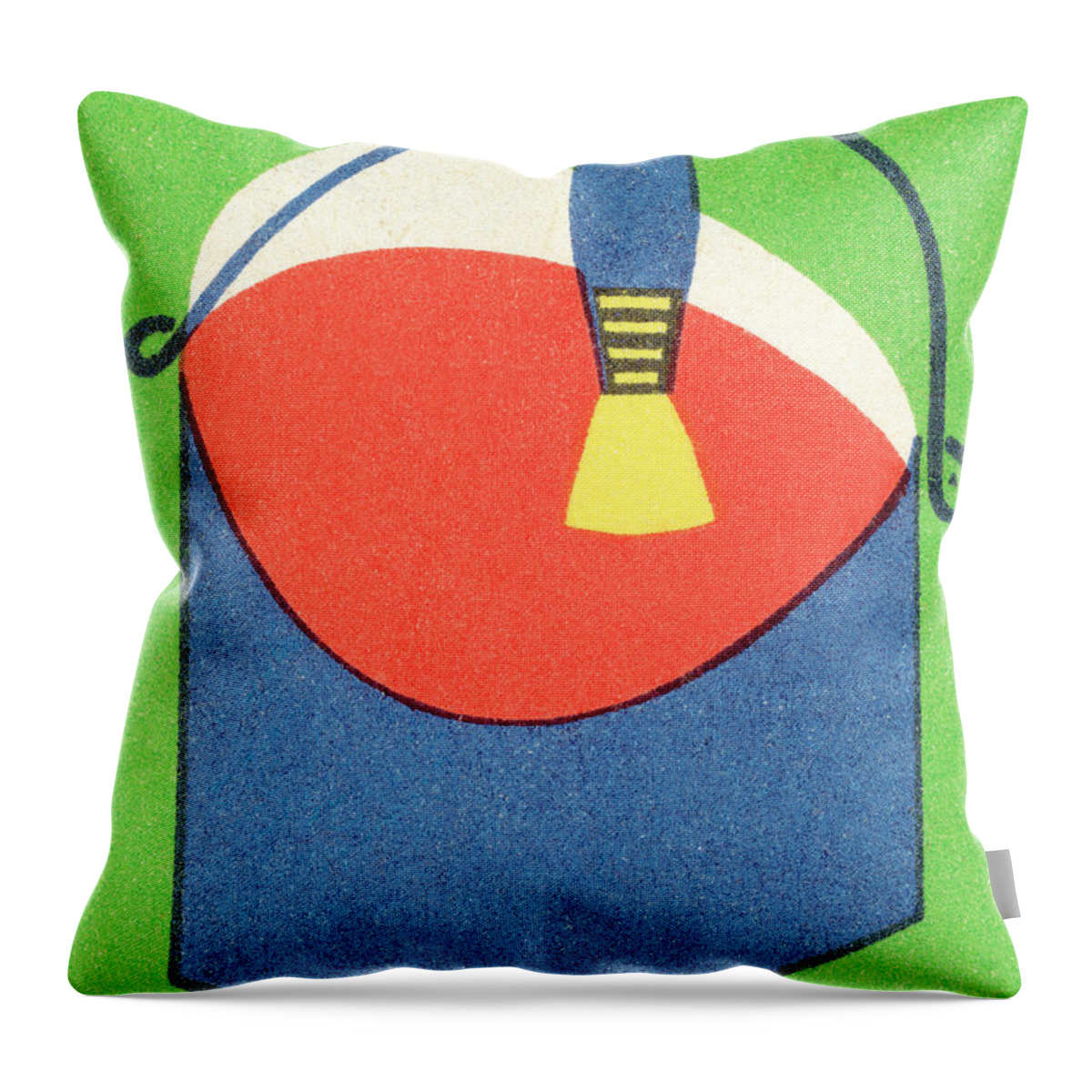 Brush Throw Pillow featuring the drawing Paint bucket by CSA Images
