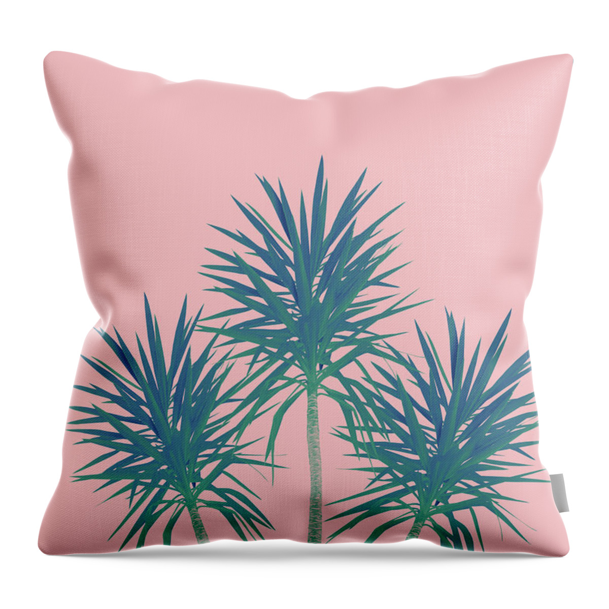 Collage Throw Pillow featuring the mixed media Palm Trees - Cali Summer Vibes #8 #decor #art by Anitas and Bellas Art