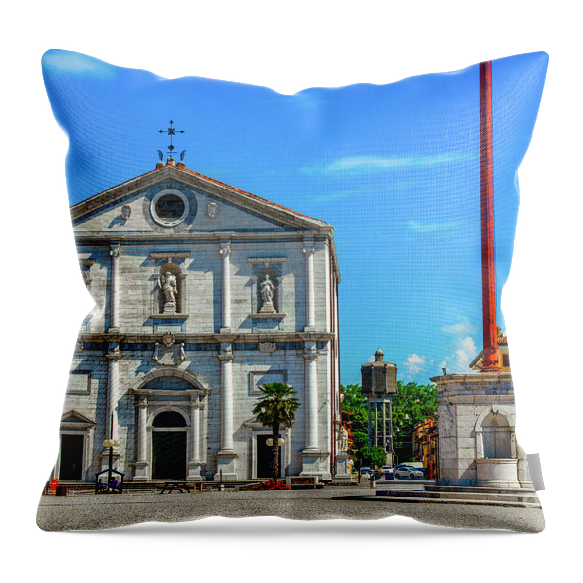 Palmanova Throw Pillow featuring the photograph Palmanova cathedral - Udine province - Friuli Venezia Giulia region - Italy by Luca Lorenzelli