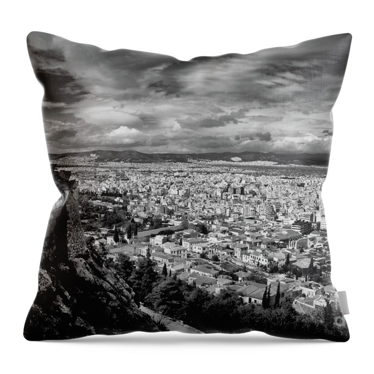 Panorama Throw Pillow featuring the photograph Panorama of Athens, Greece by Stefano Senise
