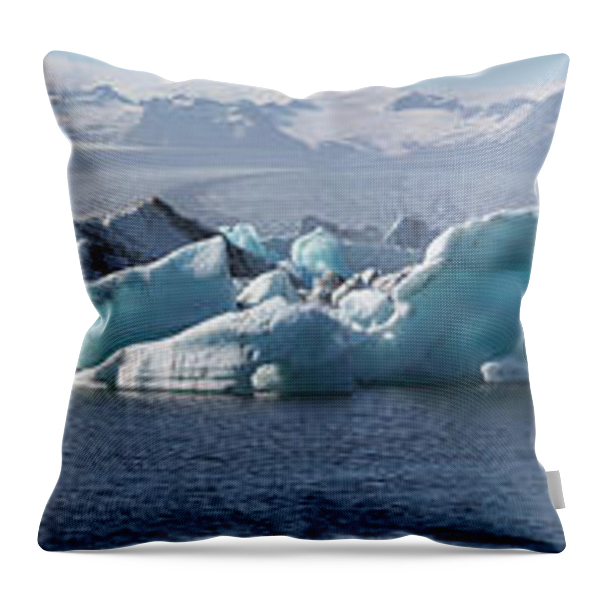 Europe Throw Pillow featuring the photograph Panorama of Jokusarlon by Agnes Caruso