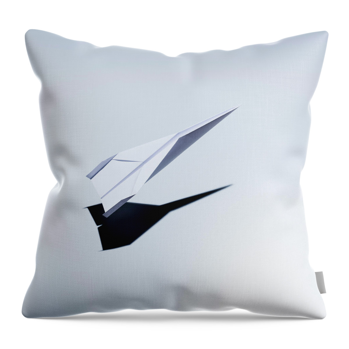 Taking Off Throw Pillow featuring the photograph Paper Plane Taking Off by Jorg Greuel