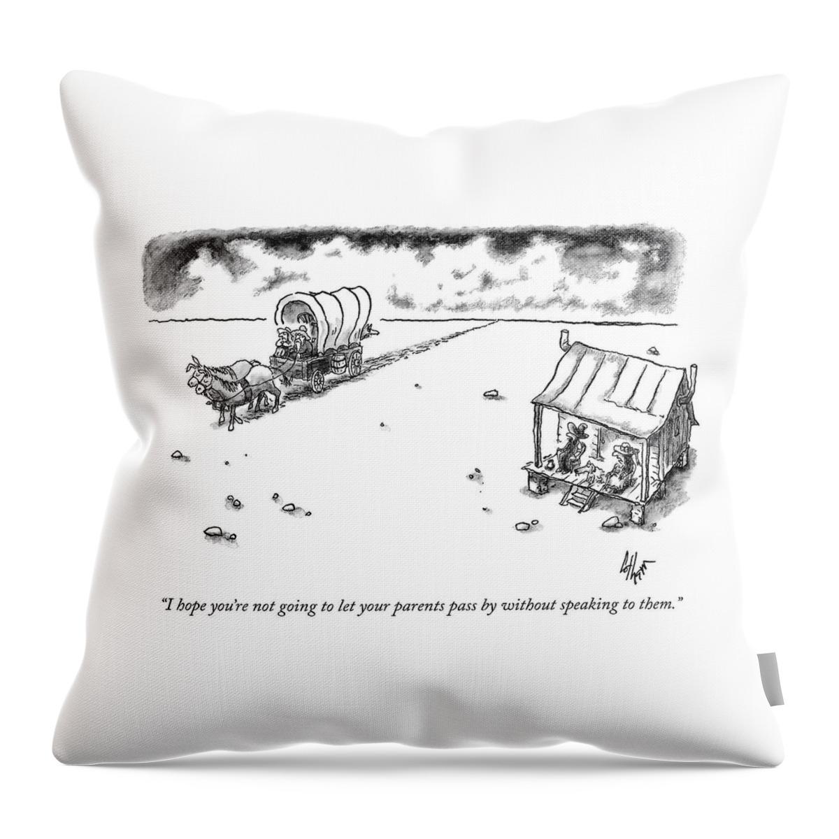 Parents Passing By Throw Pillow