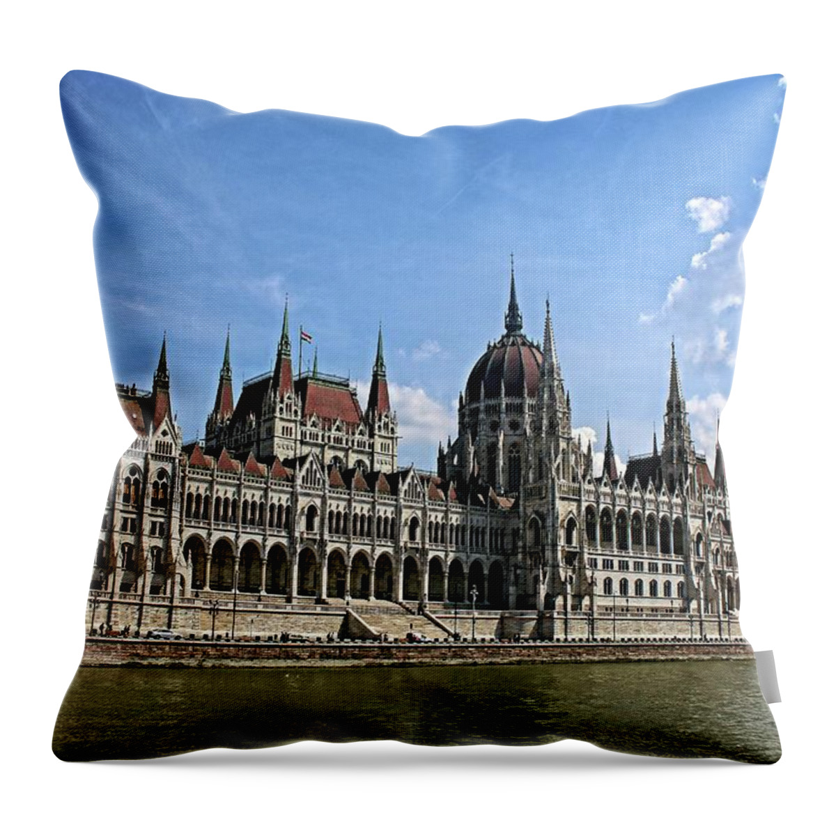 Parliament Throw Pillow featuring the photograph Parliament building,Budapest,Hungary by Martin Smith
