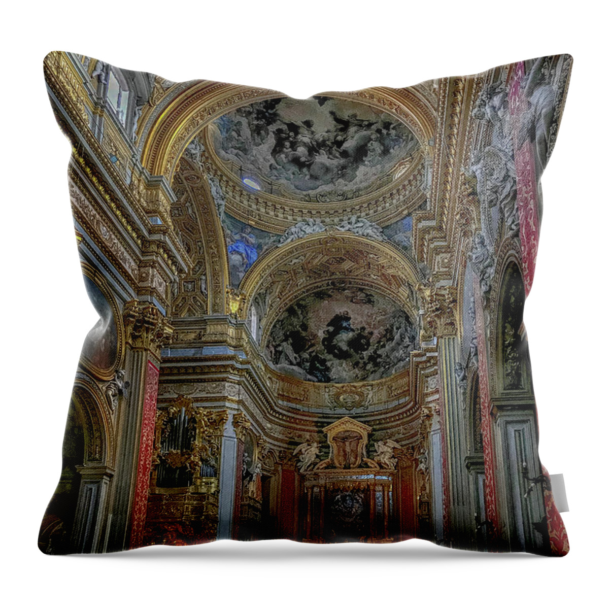 Chiesa Nuova Throw Pillow featuring the photograph Parrocchia Santa Maria in Vallicella by Joseph Yarbrough