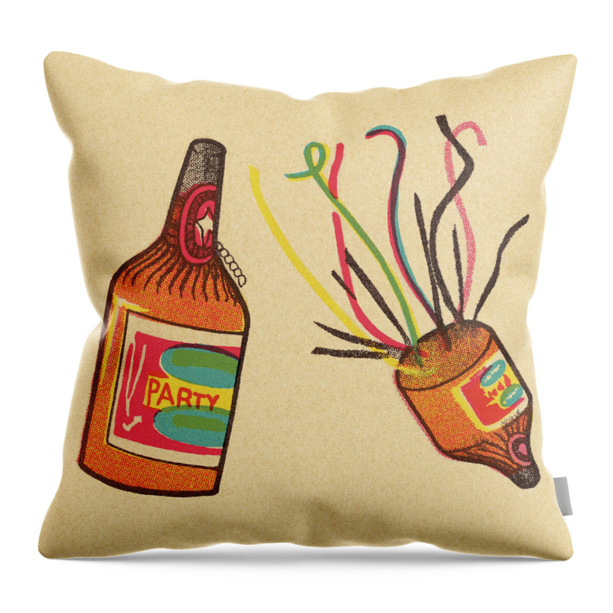 Burst Throw Pillow featuring the drawing Party Popper by CSA Images