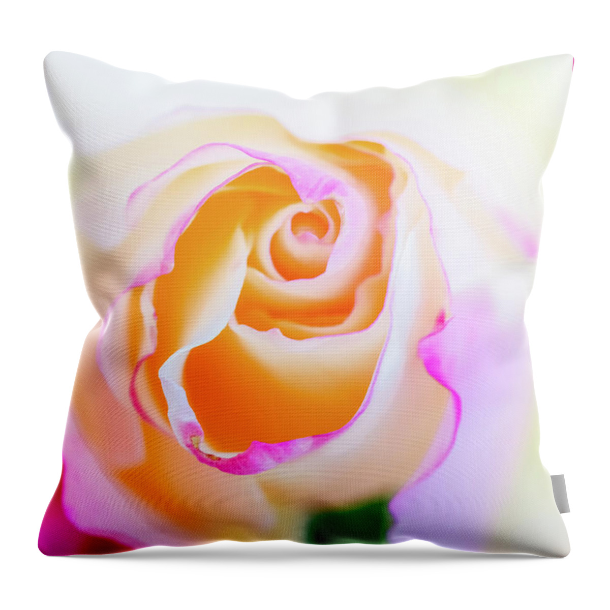 Macro Throw Pillow featuring the photograph Pastels by Laura Roberts