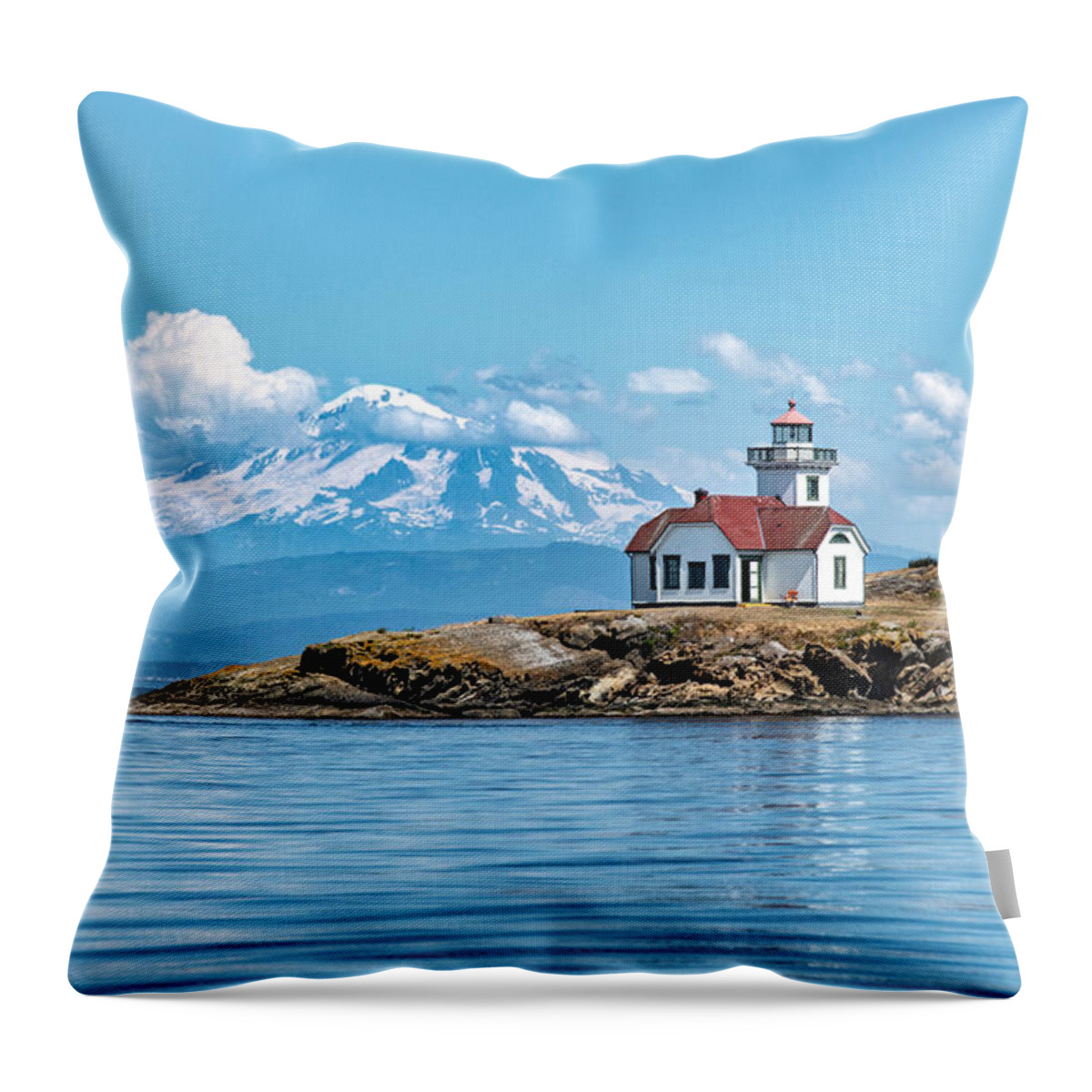 Lighthouse Throw Pillow featuring the photograph Patos Island Lighthouse by Rand Ningali